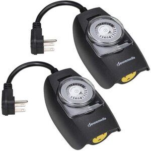 Outdoor Light Timer Waterproof, 24-Hour Programmable Plug in Timer for Outlets